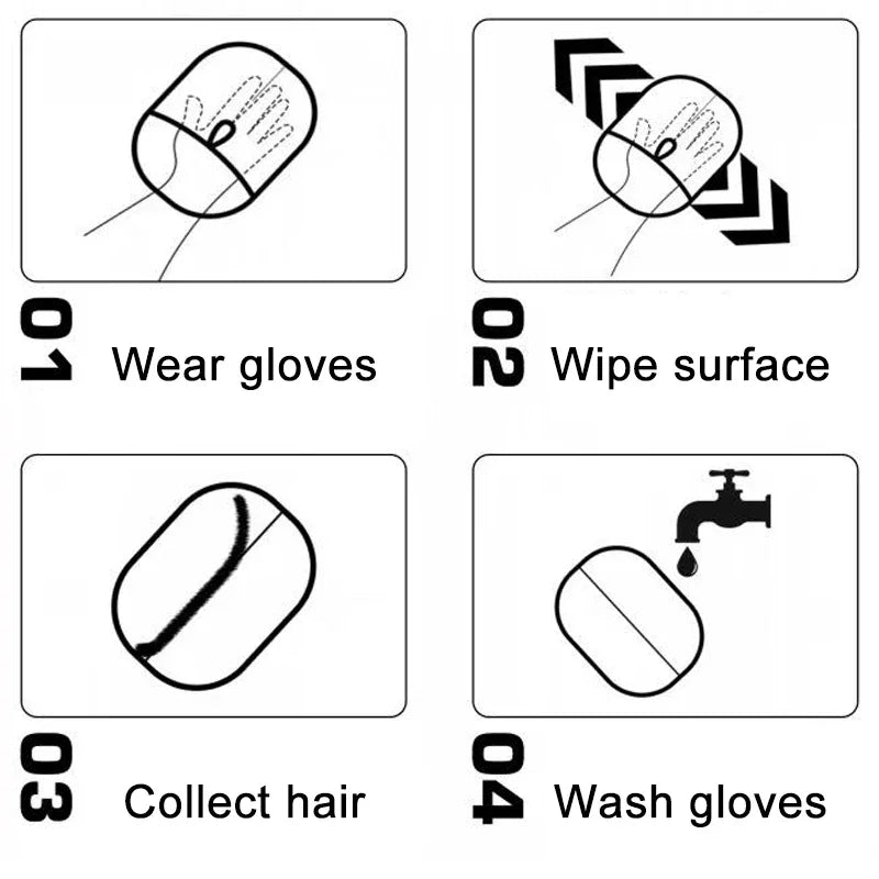 Pet Electrostatic Hair Removal Gloves Cat Hair Removal Brush Adhesive Gloves Cat Comb Cleaning Hair Removal Grooming Glove