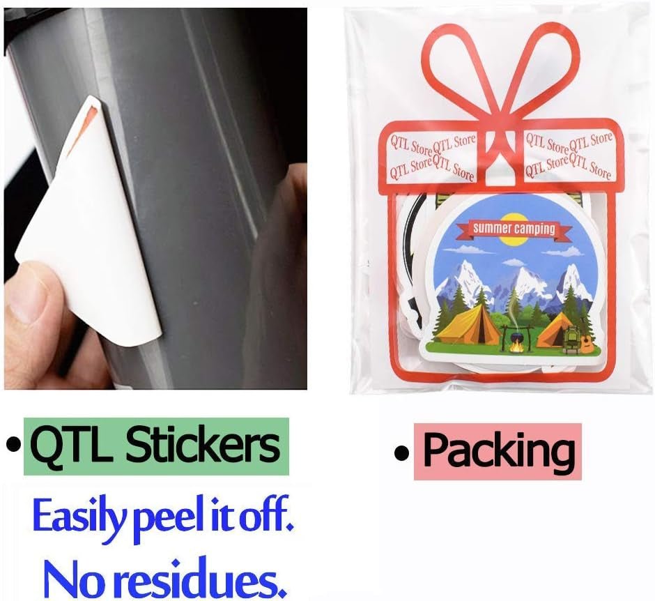 Stickers for Water Bottles Outdoor, Nature Stickers Camping Stickers Adventure Stickers for Yeti Stickers for Cooler Stickers and Decals Waterproof Vinyl Stickers for Teens Boys Kids,Girls 50Pcs