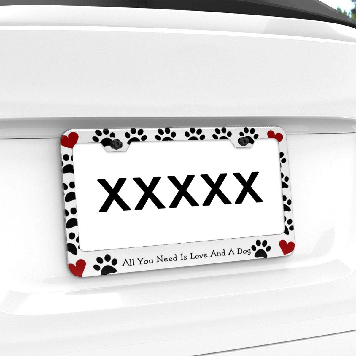 License Plate Cover All You Need Is Love and a Dog Steel Metal License Plate Frame Style