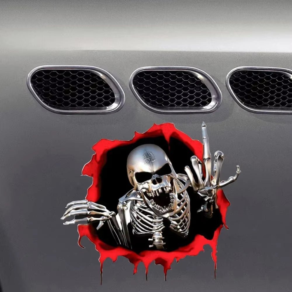 3D Metal Skeleton Skull Body Window Trunk Bumper Emblem Badge Car Decal Stickers Universal Creative Auto Tuning Durable