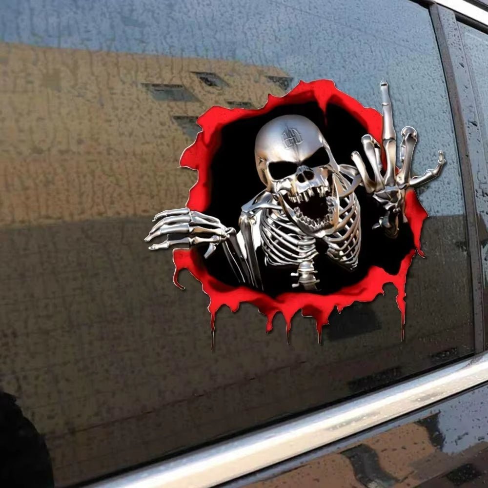 3D Metal Skeleton Skull Body Window Trunk Bumper Emblem Badge Car Decal Stickers Universal Creative Auto Tuning Durable