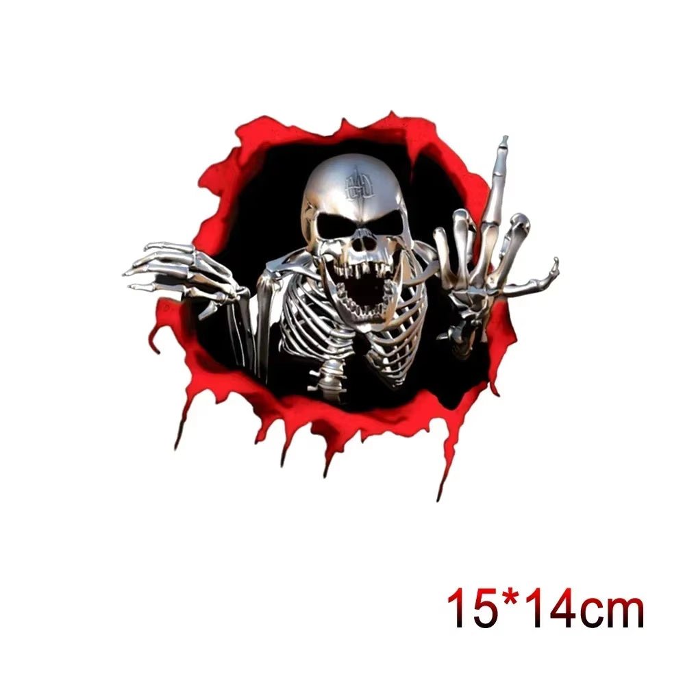 3D Metal Skeleton Skull Body Window Trunk Bumper Emblem Badge Car Decal Stickers Universal Creative Auto Tuning Durable