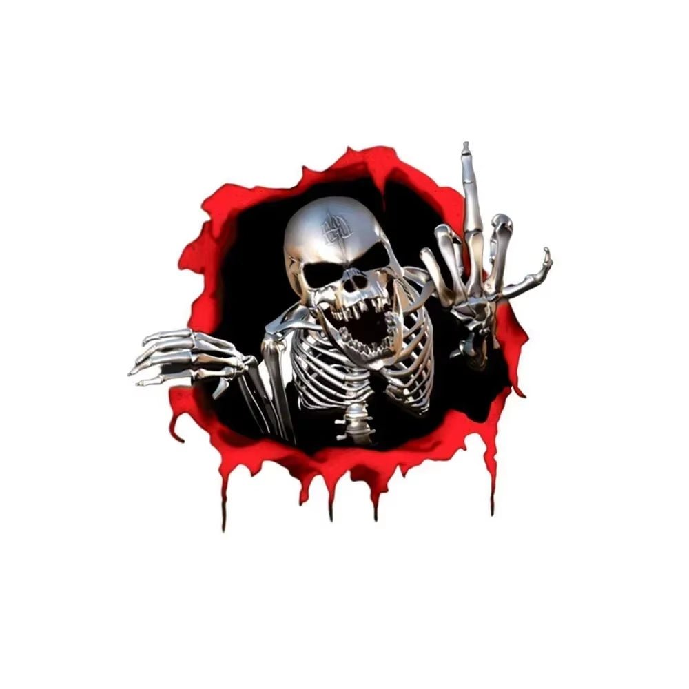 3D Metal Skeleton Skull Body Window Trunk Bumper Emblem Badge Car Decal Stickers Universal Creative Auto Tuning Durable