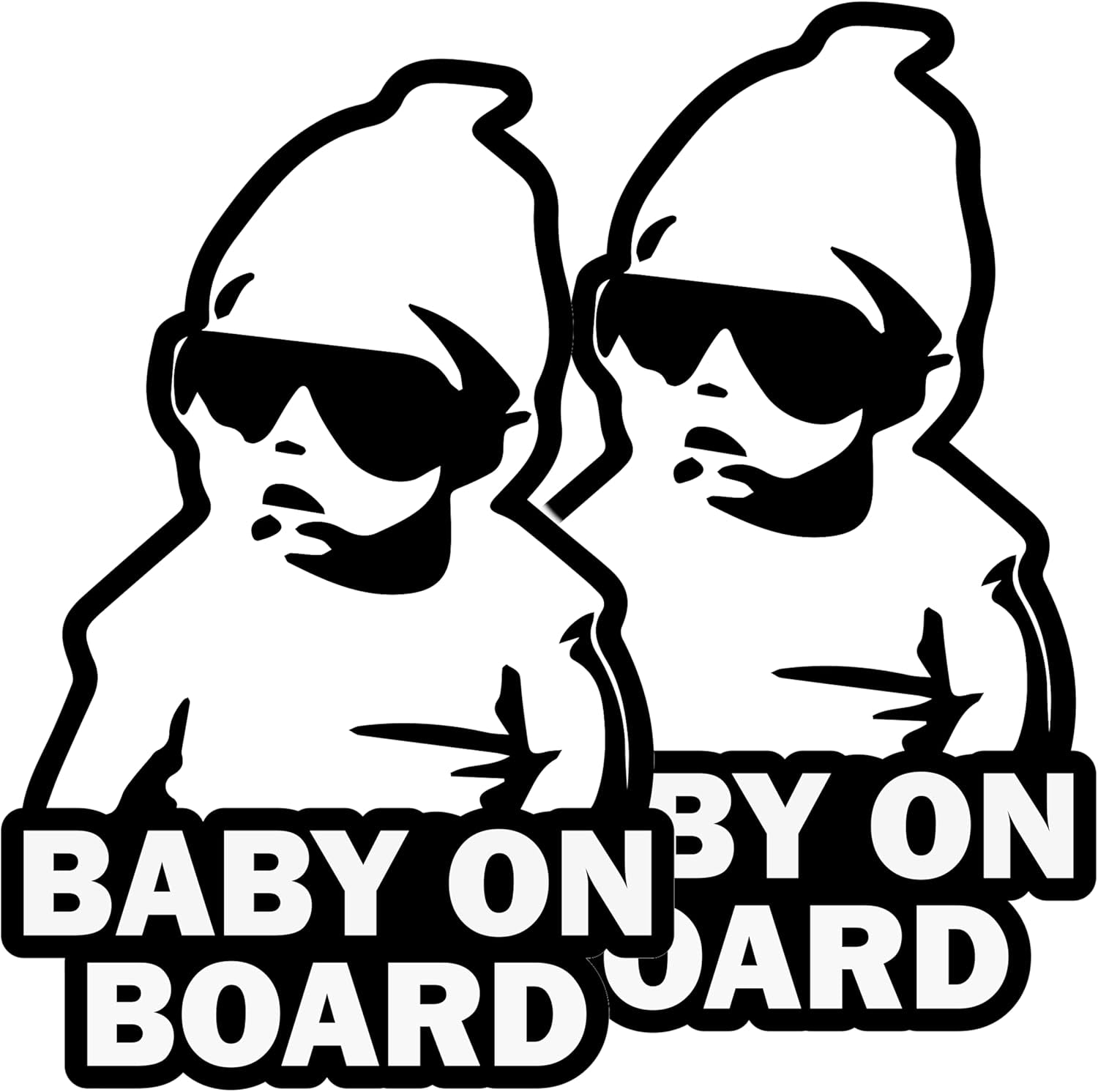 Baby on Board Sticker for Cars Funny Cute Safety Caution Decal Sign for Car Window and Bumper No Need for Magnet or Suction Cup - Carlos from the Hangover (2 Pack)