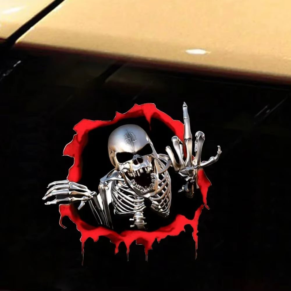 3D Metal Skeleton Skull Body Window Trunk Bumper Emblem Badge Car Decal Stickers Universal Creative Auto Tuning Durable