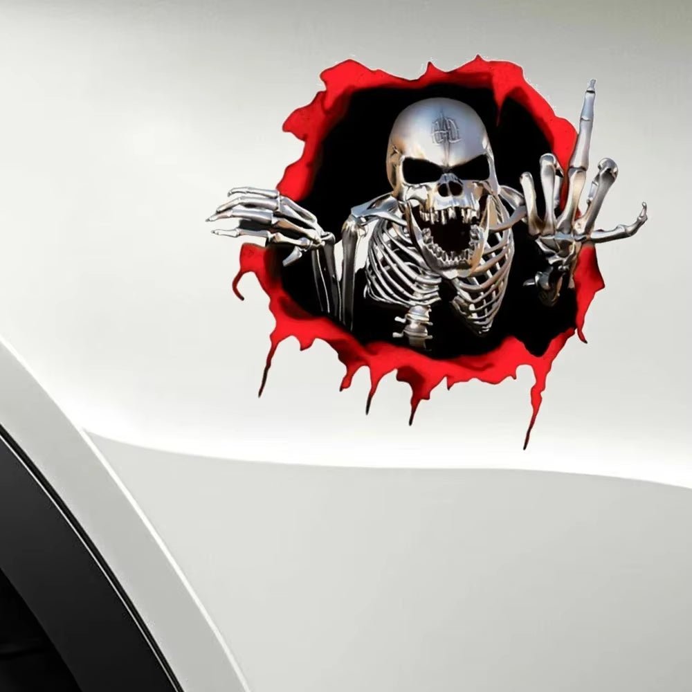 3D Metal Skeleton Skull Body Window Trunk Bumper Emblem Badge Car Decal Stickers Universal Creative Auto Tuning Durable