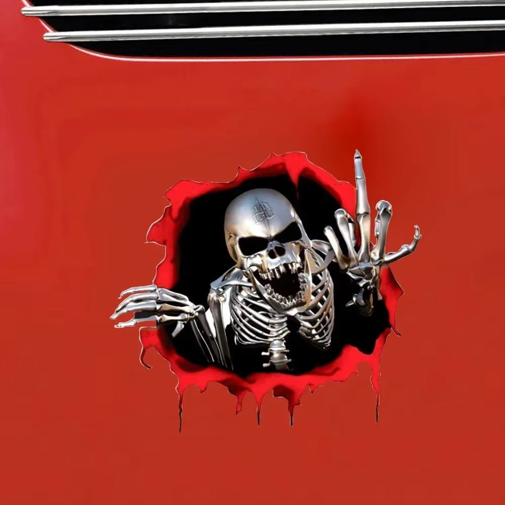 3D Metal Skeleton Skull Body Window Trunk Bumper Emblem Badge Car Decal Stickers Universal Creative Auto Tuning Durable